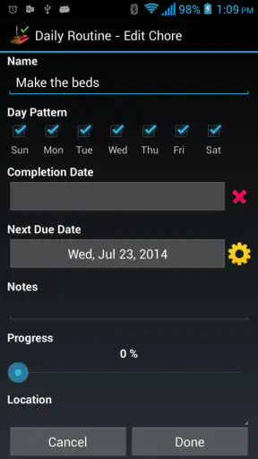 Chore Checklist screenshot