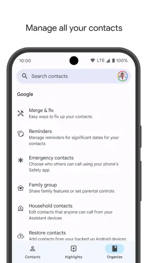 Contacten screenshot