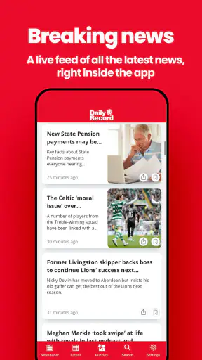 Daily Record Newspaper screenshot