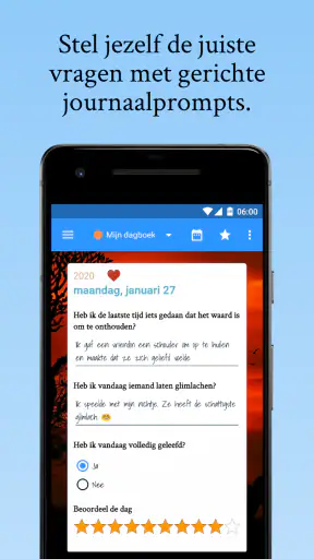 Dankbaarheid, focusdagboek screenshot