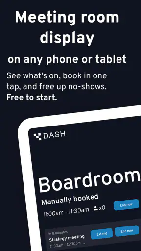 Dash - vergaderzaalscherm screenshot