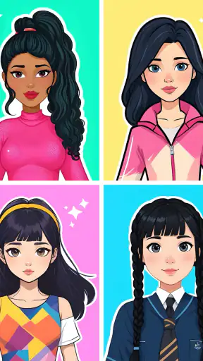DIY-Sticker pop-aankleed spel screenshot