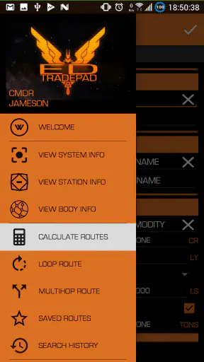 Elite Dangerous TradePad Pro screenshot
