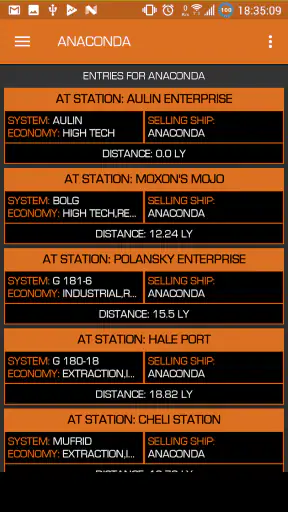 Elite Dangerous TradePad Pro screenshot