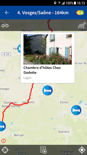 Fietsvakantiewinkel route-app screenshot