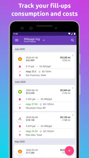 Fuelio: brandstof en kosten screenshot