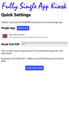Fully Single App Kiosk screenshot
