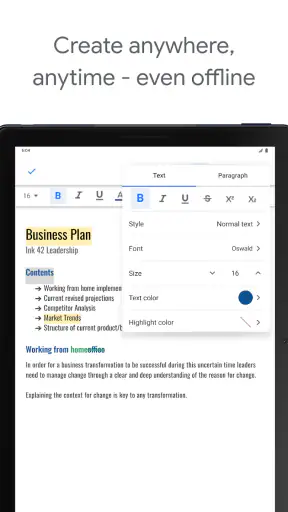 Google Documenten screenshot