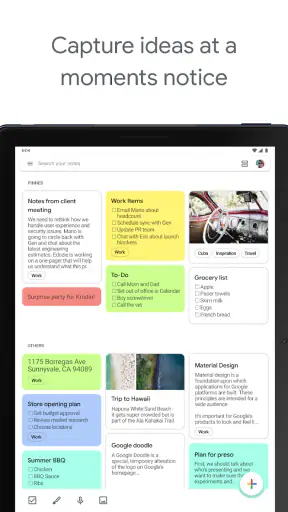 Google Keep screenshot