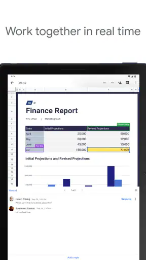 Google Spreadsheets screenshot