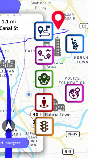 GPS-navigatie, kaarten & route screenshot