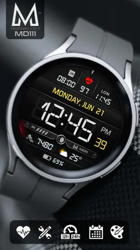 MD111 Digital watch face screenshot