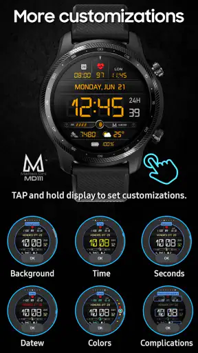 MD111 Digital watch face screenshot
