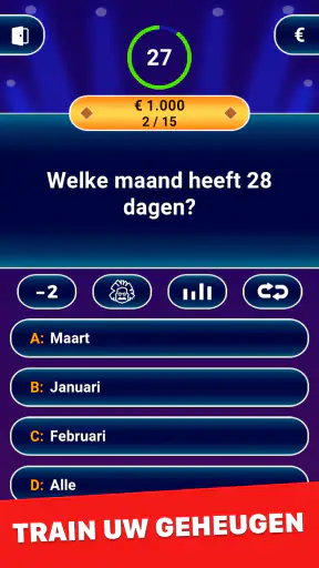 Miljonair 2026: offline trivia screenshot