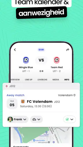 Mingle Sport | Voetbal App screenshot