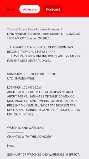 My Hurricane Tracker Pro screenshot