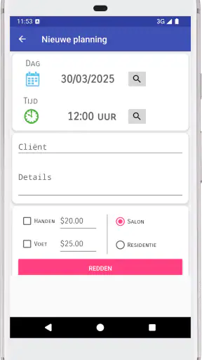 Nagel organisator screenshot