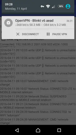 OpenVPN for Android screenshot