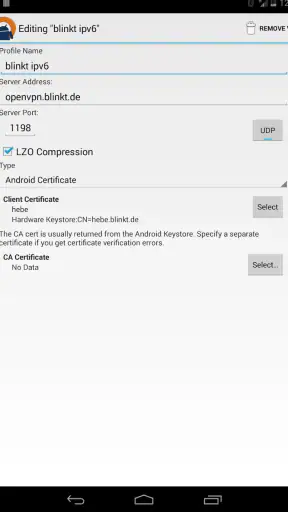 OpenVPN for Android screenshot