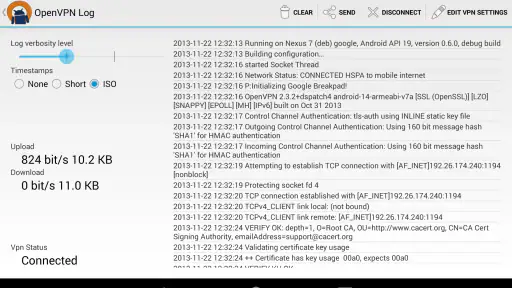 OpenVPN for Android screenshot
