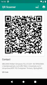 QR- en barcodescanner screenshot