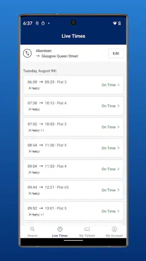 ScotRail Train Times & Tickets screenshot