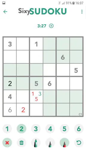 Sixy Sudoku screenshot