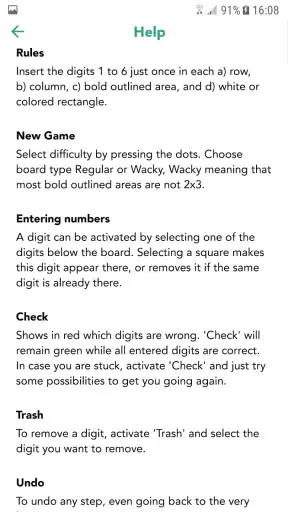 Sixy Sudoku screenshot