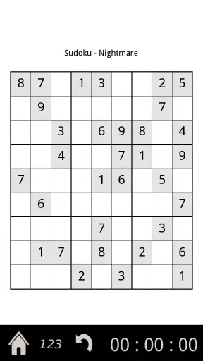 Sudoku screenshot