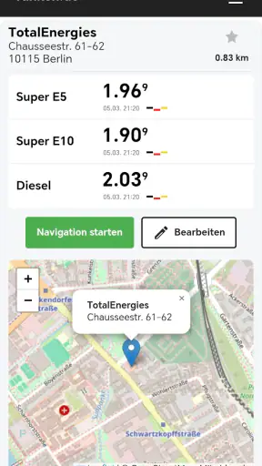 tanken.de screenshot