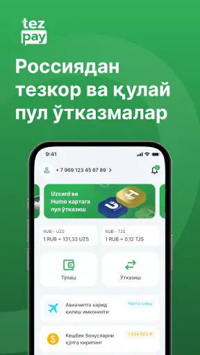 TezPay - Денежные переводы screenshot