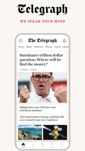 The Telegraph UK Latest News screenshot