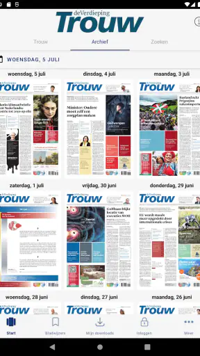 Trouw digitale krant screenshot