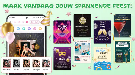 Uitnodiging, Kaarten Sjablonen screenshot