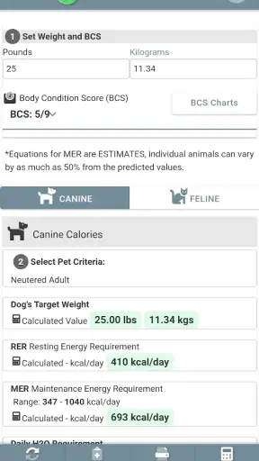 Vetcalculators screenshot