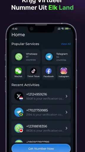 Virtueel Nummer SMS - SmsCode screenshot