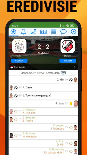 Voetbal Uitslagen Eredivisie screenshot