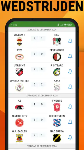 Voetbal Uitslagen Eredivisie screenshot