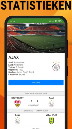 Voetbal Uitslagen Eredivisie screenshot