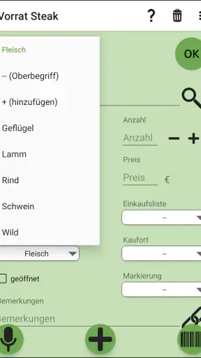 Vorrat, Lager, Einkaufslisten screenshot