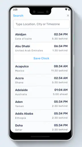 World Clock screenshot