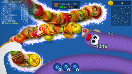 Worms Zone - Hongerige slang screenshot