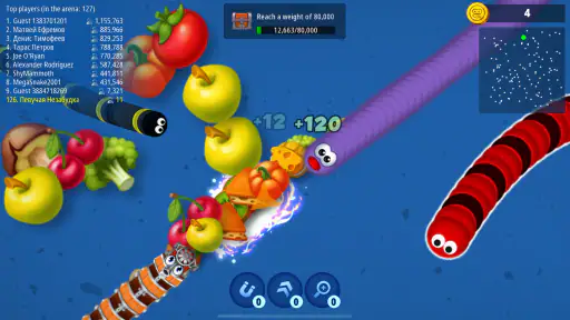 Worms Zone - Hongerige slang screenshot