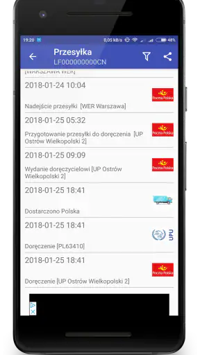 AliPaczka śledzenie przesyłek screenshot