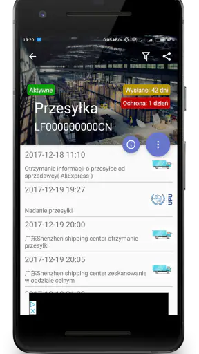 AliPaczka śledzenie przesyłek screenshot