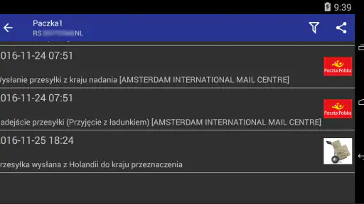 AliPaczka śledzenie przesyłek screenshot