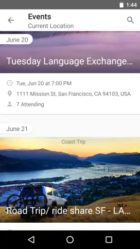 Aplikacja CouchSurfing screenshot