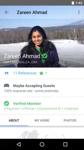 Aplikacja CouchSurfing screenshot