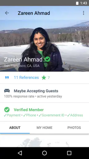 Aplikacja CouchSurfing screenshot