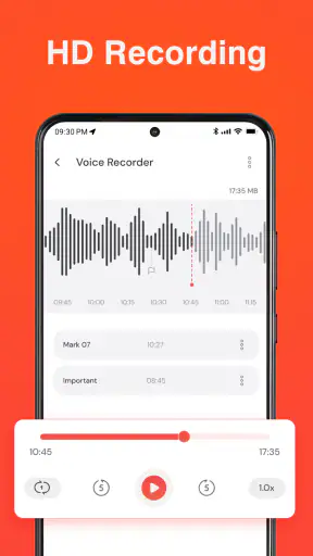 Aplikacja do nagrywania głosu screenshot